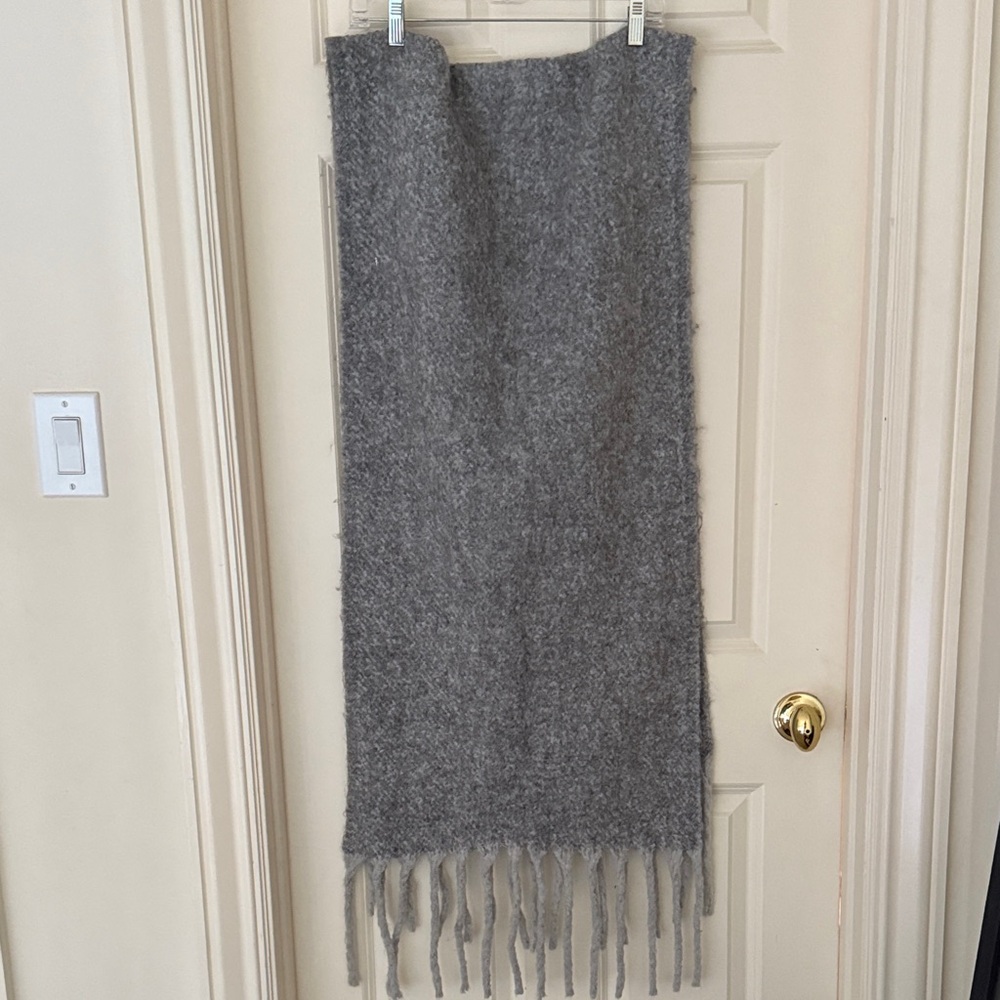 Urban Outfitters Gray Fringe Scarf